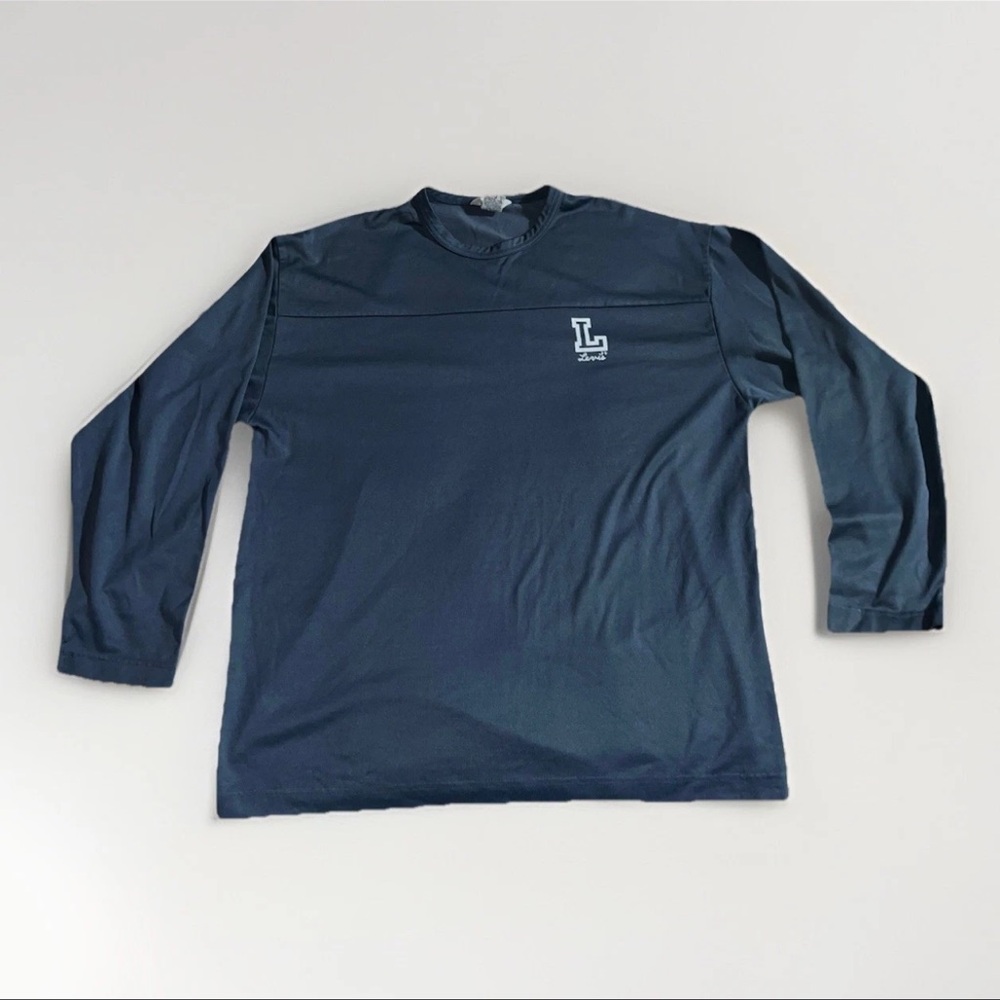 Levi's Dry Goods Long Sleeve Jersey T-Shirt Top sz Large Blue Made USA pre-LVC